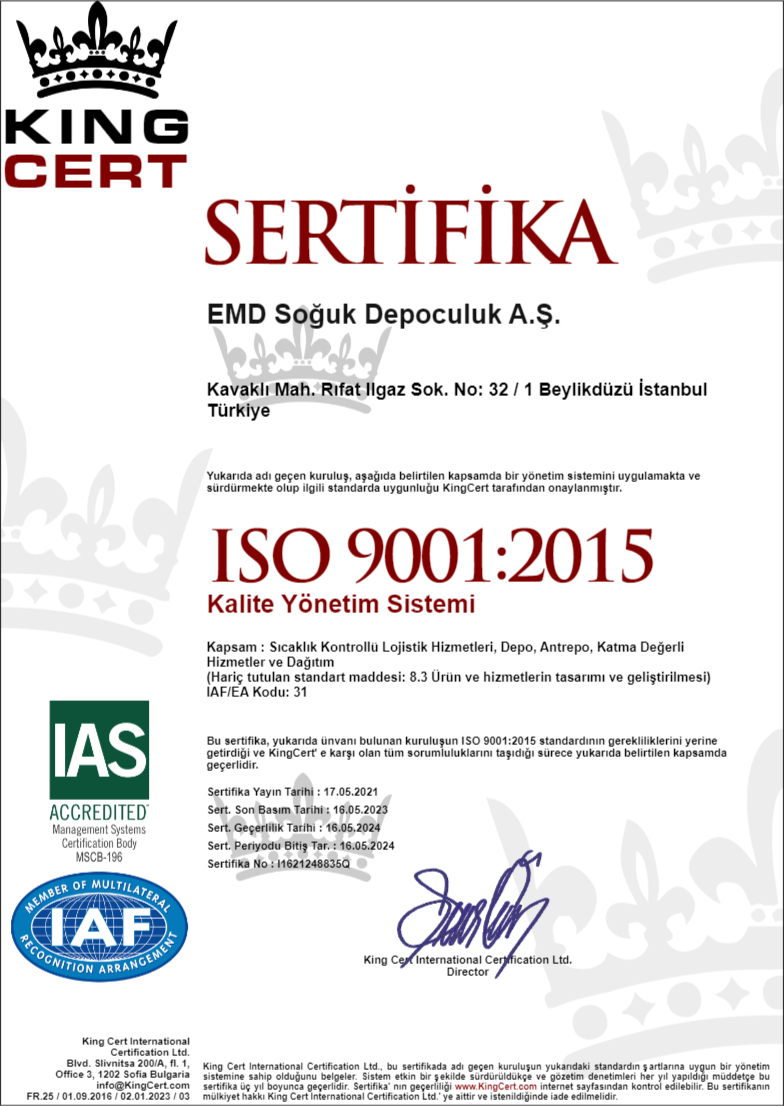 ISO 9001 Sertifikası