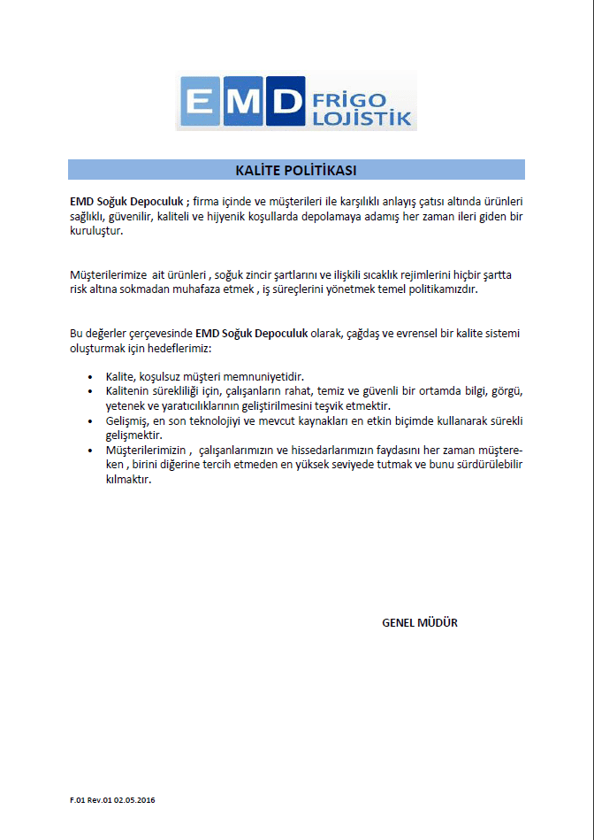 Kalite Politikası